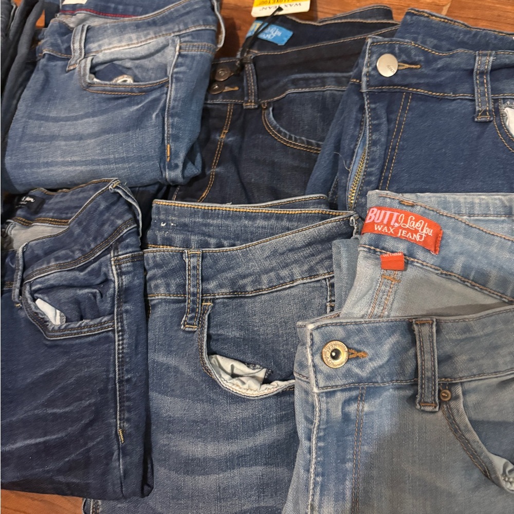 Assorted Blue Denim Jeans Stack - image 3